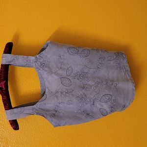 Habitat embroidered linen crop top